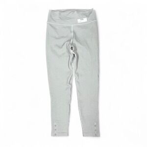 Aerie Main Squeeze Seamless Waffle High Rise Gray Leggings | Large